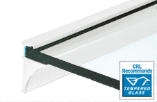 C.R. Laurence CRL 24&quot; White Aluminum Shelving Extrusion for 3/8&quot; Glass | SE3824W