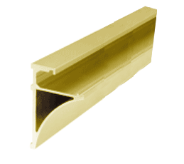 C.R. Laurence CRL 96&quot; Brite Gold Anodized Aluminum Shelving Extrusion for 3/8&quot; Glass | SE3896BGA