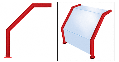 C.R. Laurence CRL Elegant 104 Series Sneeze Guard - 2&quot; Powder Painted Tubing, Glass On Top, Slant and Front Only  | SG0104PT