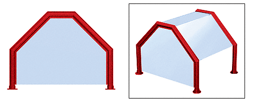 C.R. Laurence CRL Elegant 111 Series Sneeze Guard - 2&quot; Powder Painted Tubing, Glass On Top, Slants, and One End or Both Ends  | SG0111PT