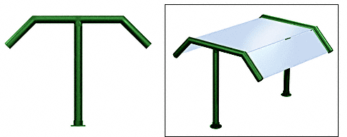 C.R. Laurence CRL Elegant 120 Series Sneeze Guard - 2&quot; Powder Painted Tubing, Glass On Slants and Top Only  | SG0120PT