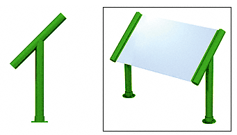 C.R. Laurence CRL Elegant 124 Series Sneeze Guard - 2&quot; Powder Painted Tubing, Glass On Slant Only  | SG0124PT