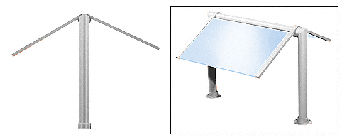 C.R. Laurence CRL Elegant 133 Series 2&quot; Polished Stainless Tubing Glass On Slants Only Sneeze Guard | SG0133PS
