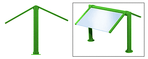 C.R. Laurence CRL Elegant 133 Series 2&quot; Powder Painted Tubing Glass On Slants Only Sneeze Guard | SG0133PT