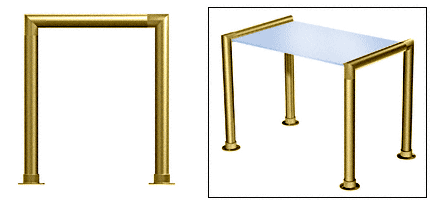 C.R. Laurence CRL Elegant 144 Series Sneeze Guard - 2&quot; Polished Brass Tubing, Glass On Top Only  | SG0144PB