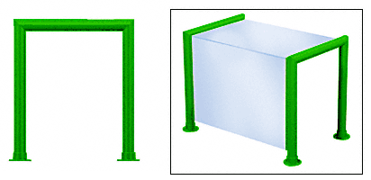 C.R. Laurence CRL Elegant 145 Series Sneeze Guard - 2&quot; Powder Painted Tubing, Glass On Top and Front Only  | SG0145PT