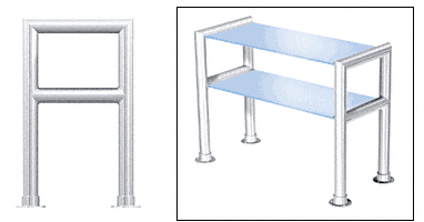 C.R. Laurence CRL Elegant 147 Series Sneeze Guard - 2&quot; Polished Stainless Tubing, Glass On Top and Shelf Only  | SG0147PS