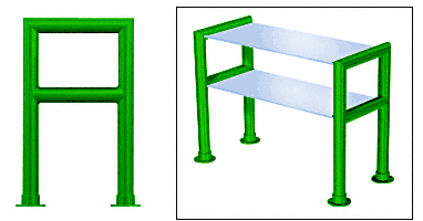 C.R. Laurence CRL Elegant 147 Series Sneeze Guard - 2&quot; Powder Painted Tubing, Glass On Top and Shelf Only  | SG0147PT