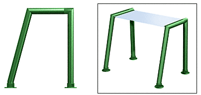 C.R. Laurence CRL Elegant 156 Series Sneeze Guard - 2&quot; Powder Painted Tubing, Glass On Top Only  | SG0156PT
