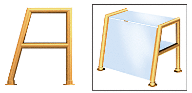 C.R. Laurence CRL Elegant 160 Series Sneeze Guard - 2&quot; Polished Brass Tubing, Glass On Top, Shelf, and Front Only  | SG0160PB