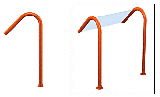 C.R. Laurence CRL Elegant 163 Series Sneeze Guard - 2&quot; Powder Painted Tubing, Glass On Slant Only  | SG0163PT