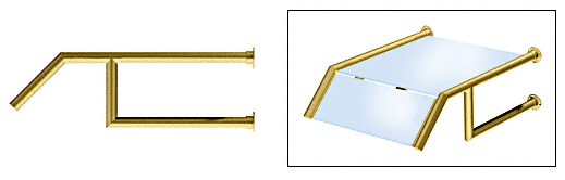 C.R. Laurence CRL Elegant 164 Series Sneeze Guard - 2&quot; Polished Brass Tubing, Glass On Slant and Top Only  | SG0164PB