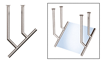 C.R. Laurence CRL Elegant 168 Series Sneeze Guard - 2&quot; Polished Stainless Tubing, Glass On Slant Only  | SG0168PS