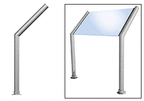C.R. Laurence CRL Elegant 100 Series Sneeze Guard - 1-1/2&quot; Brushed Stainless Tubing, Glass On Slants Only  | SG5100BS