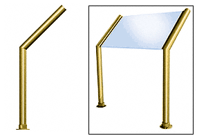 C.R. Laurence CRL Elegant 100 Series Sneeze Guard - 1-1/2&quot; Brushed Stainless Tubing, Glass On Slants Only  | SG5100PB