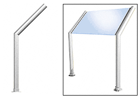 C.R. Laurence CRL Elegant 100 Series Sneeze Guard - 1-1/2&quot; Polished Stainless Tubing, Glass On Slants Only  | SG5100PS