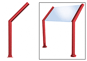 C.R. Laurence CRL Elegant 100 Series Sneeze Guard - 1-1/2&quot; Powder Painted Tubing, Glass On Slants Only  | SG5100PT