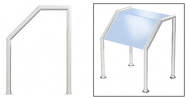 C.R. Laurence CRL Elegant 106 Series Sneeze Guard - 1-1/2&quot; Polished Stainless Tubing, Glass On Slant and Top Only  | SG5106PS