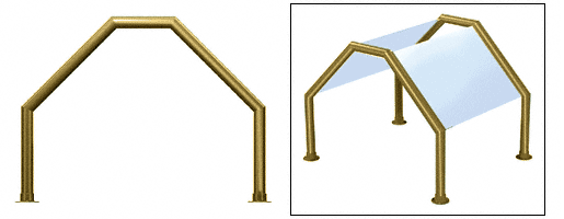 C.R. Laurence CRL Elegant 109 Series Sneeze Guard - 1-1/2&quot; Polished Brass Tubing, Glass On Slants Only  | SG5109PB