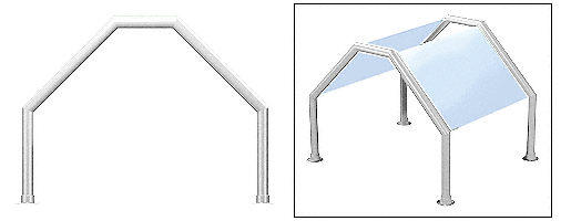 C.R. Laurence CRL Elegant 109 Series Sneeze Guard - 1-1/2&quot; Polished Stainless Tubing, Glass On Slants Only  | SG5109PS