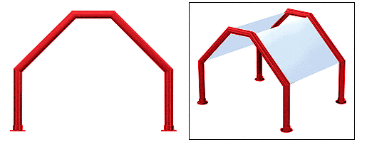 C.R. Laurence CRL Elegant 109 Series Sneeze Guard - 1-1/2&quot; Powder Painted Tubing, Glass On Slants Only  | SG5109PT