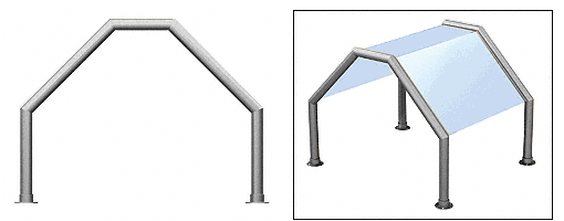 C.R. Laurence CRL Elegant 110 Series Sneeze Guard - 1-1/2&quot; Brushed Stainless Tubing, Glass On Top and Slants Only  | SG5110BS