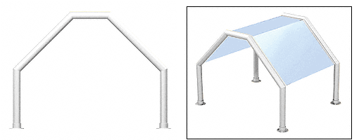 C.R. Laurence CRL Elegant 110 Series Sneeze Guard -1-1/2&quot; Polished  Stainless Tubing, Glass On Top and Slants Only  | SG5110PS