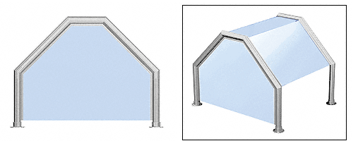 C.R. Laurence CRL Elegant 111 Series  Sneeze Guard - 1-1/2&quot; Brushed Stainless Tubing, Glass On Top, Slants, and One End or Both Ends | SG5111BS