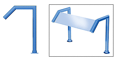 C.R. Laurence CRL Elegant 112 Series Sneeze Guard - 1-1/2&quot; Powder Painted Tubing, Glass On Slant Only  | SG5112PT
