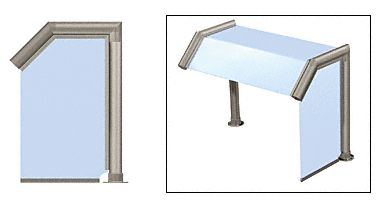C.R. Laurence CRL Elegant 114 Series Sneeze Guard - 1-1/2&quot; Brushed Stainless Tubing, Glass On Slant, Top, and One End or Both Ends  | SG5114BS