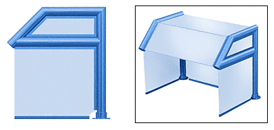 C.R. Laurence CRL Elegant 117 Series Sneeze Guard - 1-1/2&quot; Powder Painted Tubing Glass On Top, Slant, Shelf, Back Bottom and Ends  | SG5117PT