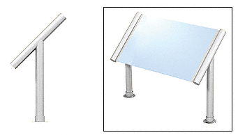 C.R. Laurence CRL Elegant 124 Series Sneeze Guard - 1-1/2&quot; Polished Stainless Tubing, Glass On Slant Only  | SG5124PS