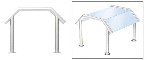 C.R. Laurence CRL Elegant 130 Series Sneeze Guard - 1-1/2&quot; Polished Stainless Tubing, Glass On Slant and Top Only  | SG5130PS