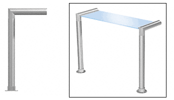 C.R. Laurence CRL Elegant 138 Series Sneeze Guard - 1-1/2&quot; Brushed Stainless Tubing, Glass On Top Only  | SG5138BS