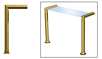C.R. Laurence CRL Elegant 138 Series Sneeze Guard - 1-1/2&quot; Polished Brass Tubing, Glass On Top Only  | SG5138PB