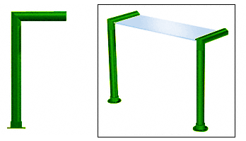 C.R. Laurence CRL Elegant 138 Series Sneeze Guard - 1-1/2&quot; Powder Painted Tubing, Glass On Top Only  | SG5138PT