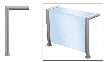 C.R. Laurence CRL Elegant 139 Series Sneeze Guard - 1-1/2&quot; Brushed StainlessTubing, Glass On Top and Front Only  | SG5139BS