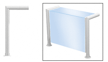 C.R. Laurence CRL Elegant 139 Series Sneeze Guard - 1-1/2&quot; Polished StainlessTubing, Glass On Top and Front Only  | SG5139PS