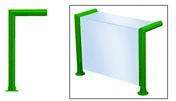 C.R. Laurence CRL Elegant 139 Series Sneeze Guard - 1-1/2&quot; Powder Painted Tubing, Glass On Top and Front Only  | SG5139PT