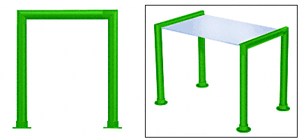 C.R. Laurence CRL Elegant 144 Series Sneeze Guard - 1-1/2&quot; Powder Painted Tubing, Glass On Top Only  | SG5144PT