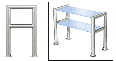 C.R. Laurence CRL Elegant 147 Series Sneeze Guard - 1-1/2&quot; Brushed Stainless Tubing, Glass On Top and Shelf Only  | SG5147BS