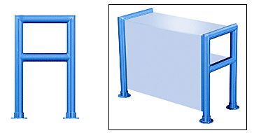 C.R. Laurence CRL Elegant 148 Series Sneeze Guard - 1-1/2&quot; Powder Painted Tubing, Glass On Top, Shelf, and Front Only  | SG5148PT