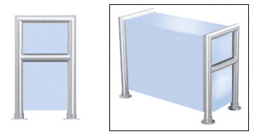 C.R. Laurence CRL Elegant 149 Series Sneeze Guard - 1-1/2&quot; Polished Stainless Tubing, Glass On Top, Shelf, Front, and One End or Both Ends  | SG5149PS