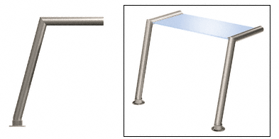 C.R. Laurence CRL Elegant 150 Series Sneeze Guard - 1-1/2&quot; Brushed Stainless Tubing, Glass On Top Only  | SG5150BS