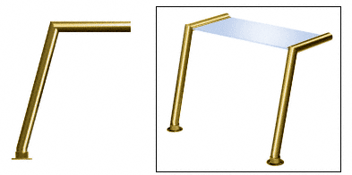 C.R. Laurence CRL Elegant 150 Series Sneeze Guard - 1-1/2&quot; Polished Brass Tubing, Glass On Top Only  | SG5150PB