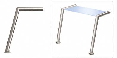 C.R. Laurence CRL Elegant 150 Series Sneeze Guard - 1-1/2&quot; Polished Stainless Tubing, Glass On Top Only  | SG5150PS