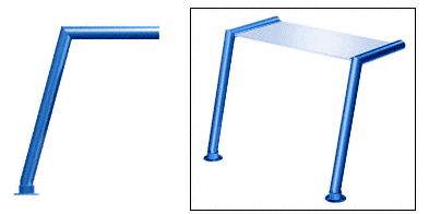 C.R. Laurence CRL Elegant 150 Series Sneeze Guard - 1-1/2&quot; Poowder Painted Tubing, Glass On Top Only  | SG5150PT