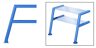 C.R. Laurence CRL Elegant 153 Series Sneeze Guard - 1-1/2&quot; Powder Painted Tubing, Glass On Top and Shelf Only  | SG5153PT