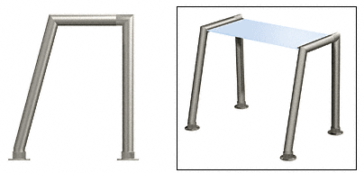 C.R. Laurence CRL Elegant 156 Series Sneeze Guard - 1-1/2&quot; Brushed Stainless Tubing, Glass On Top Only  | SG5156BS