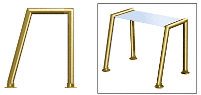 C.R. Laurence CRL Elegant 156 Series Sneeze Guard - 1-1/2&quot; Polished Brass Tubing, Glass On Top Only  | SG5156PB